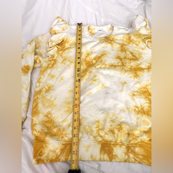 Clare V Yellow Tie-Dye Ruffle Sweatshirt - Picture 8 of 11